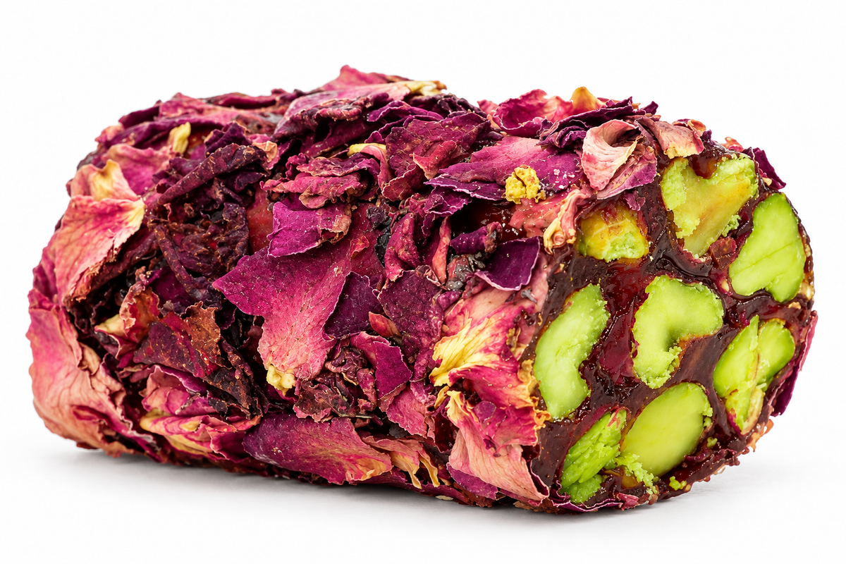 Aleppo Rose Rahat Lokum with Pistachios - Memas Dessert
