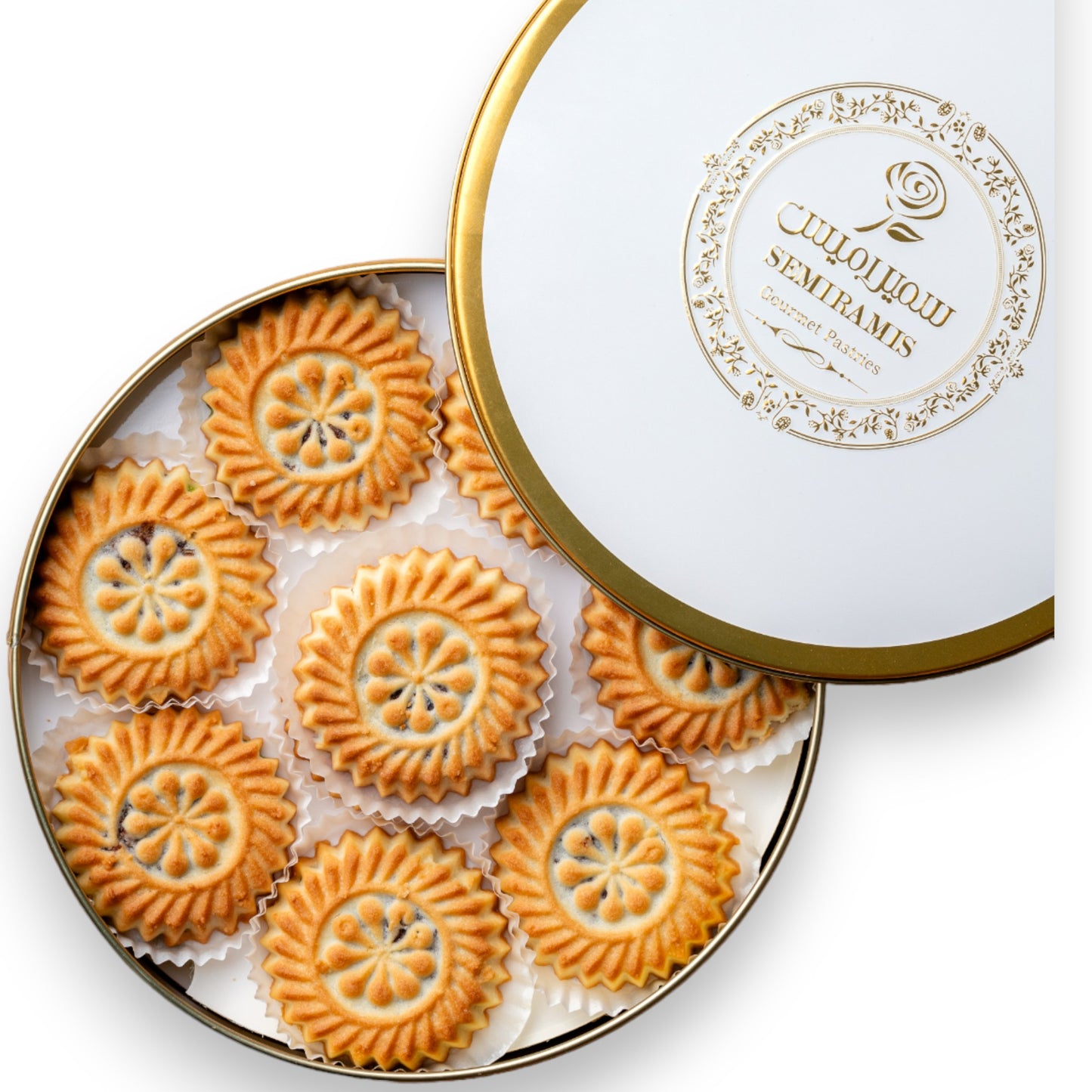 Arabic Sweet Semiramis Filled Date Cookies (Medium Size) 750g