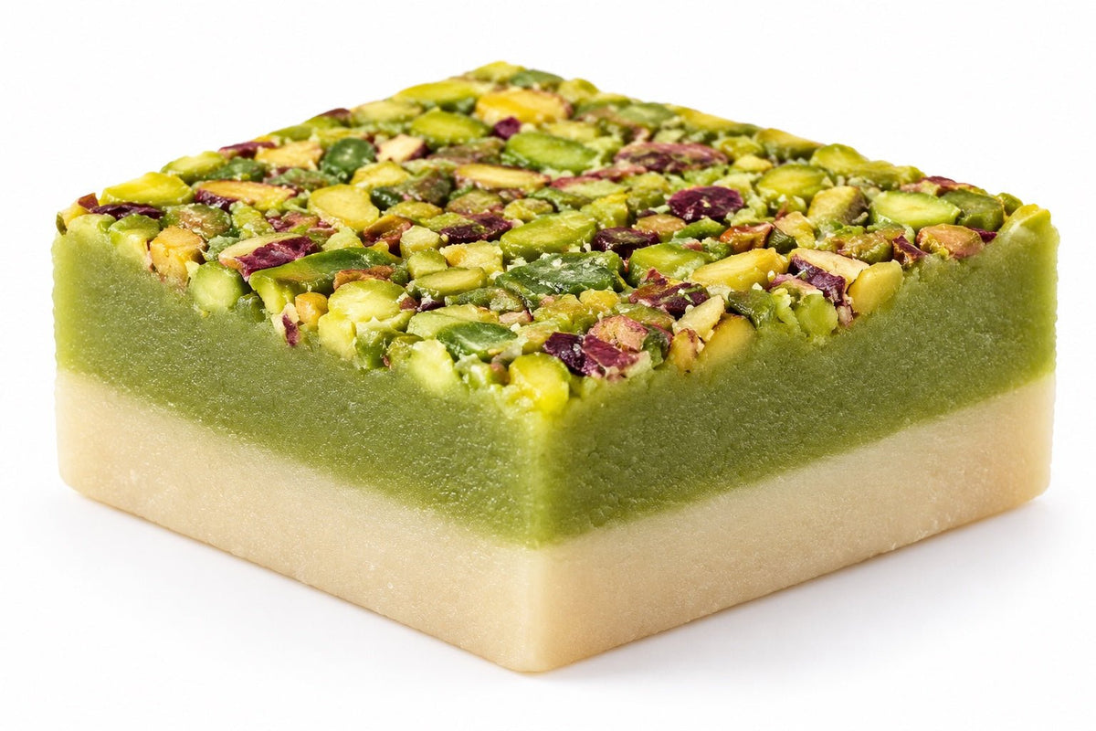Lozina (Marzipan) – Pistachio Squares - Memas Dessert